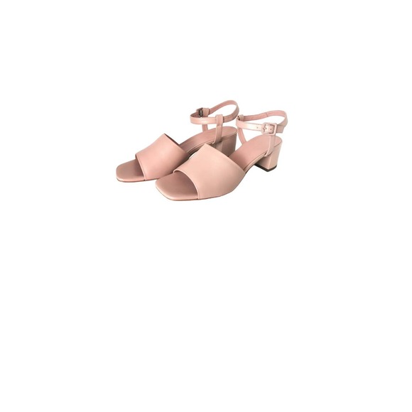 EVERLANE Blush Pink Leather Italy Block Heel Wide Strap Sandal 7.5 - Picture 1 of 8